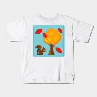 Cute Squirrel Tree Kids T-Shirt